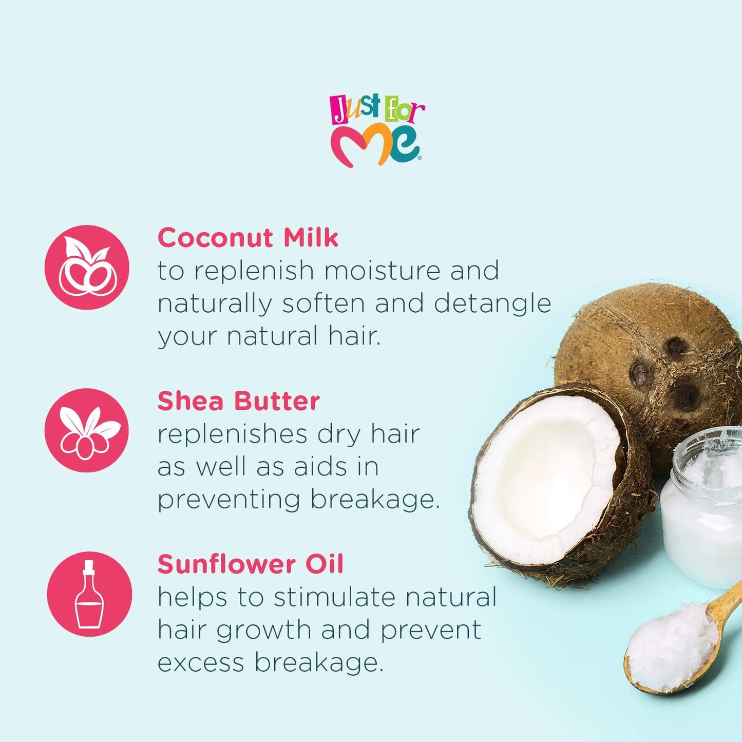 Just For Me Natural Hair Milk Smoothing Edges Creme, Tames Edges & Adds Shine, With Coconut Milk, Shea Butter, Vitamin E & Sunflower Oil, 6 Ounce Beauty & Personal Care Just For Me