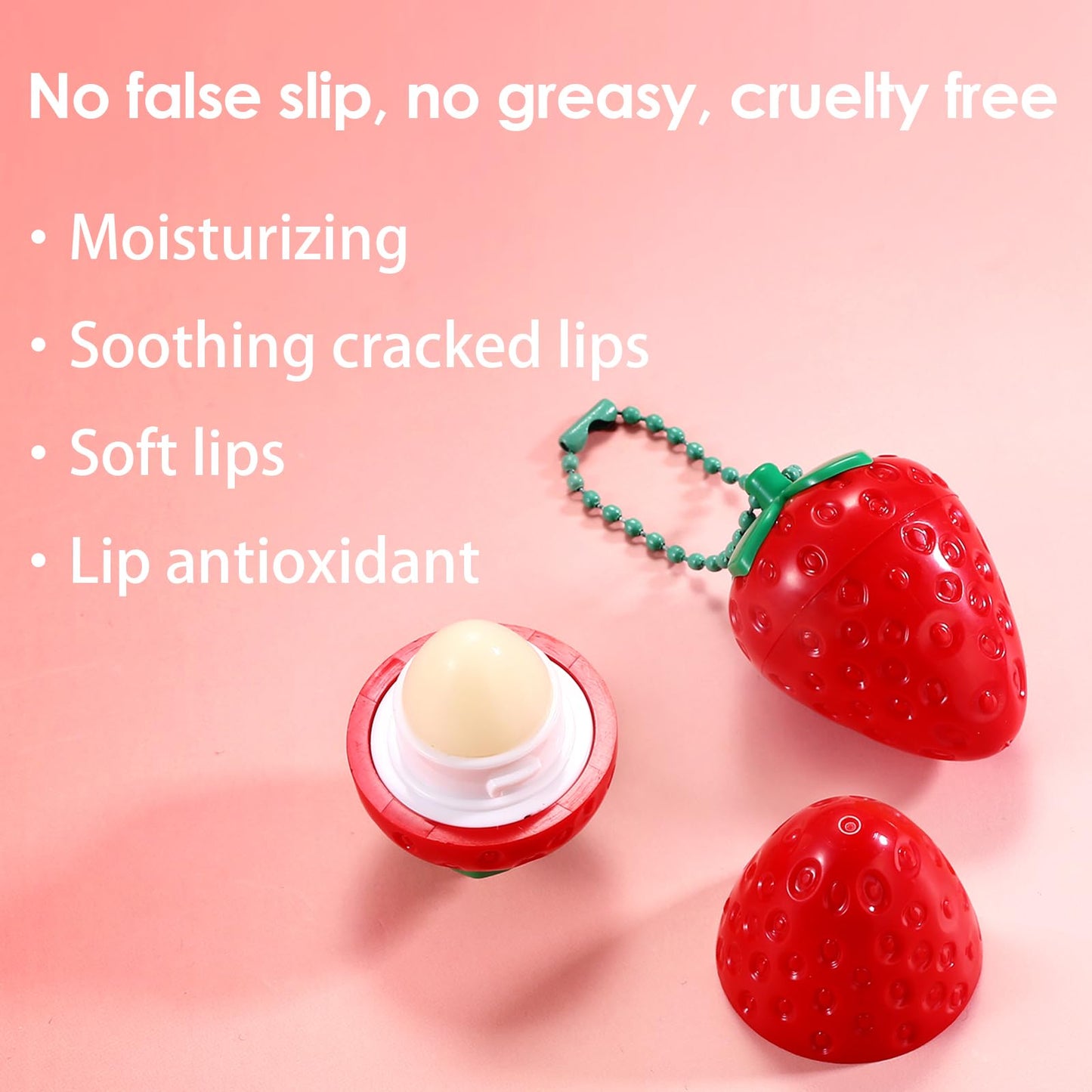 KISSIO Lip Balm,Strawberry Lip Balm,Lip Care with B5 Panthenol,Jojoba Seed Oil and Ceramide,Moisturize and Soothe Chapped Lips,Reduces Lines Beauty and Personal Care KISSIO