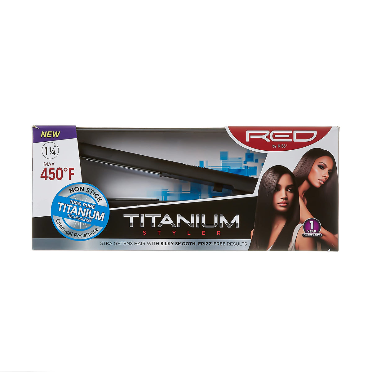 RED by KISS Titanium Styler Flat Iron (Titanium, 1 1/4")