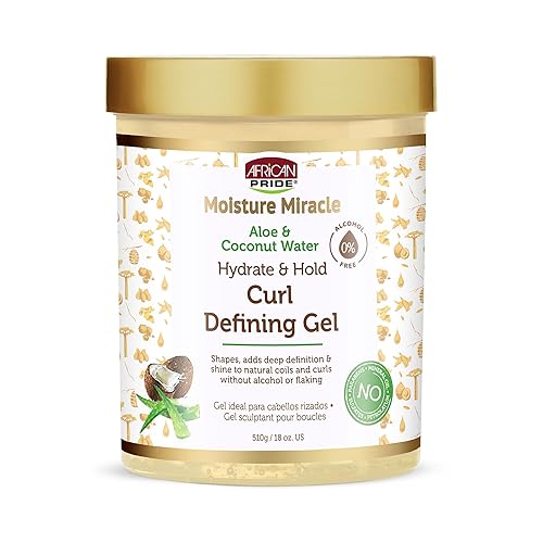 African Pride Moisture Miracle Hydrate & Hold Curl Defining Gel for Curly & Coily Hair, Controls Frizz, Hydrates, Defines Coils & Curls, No Flakes Beauty & Personal Care African Pride