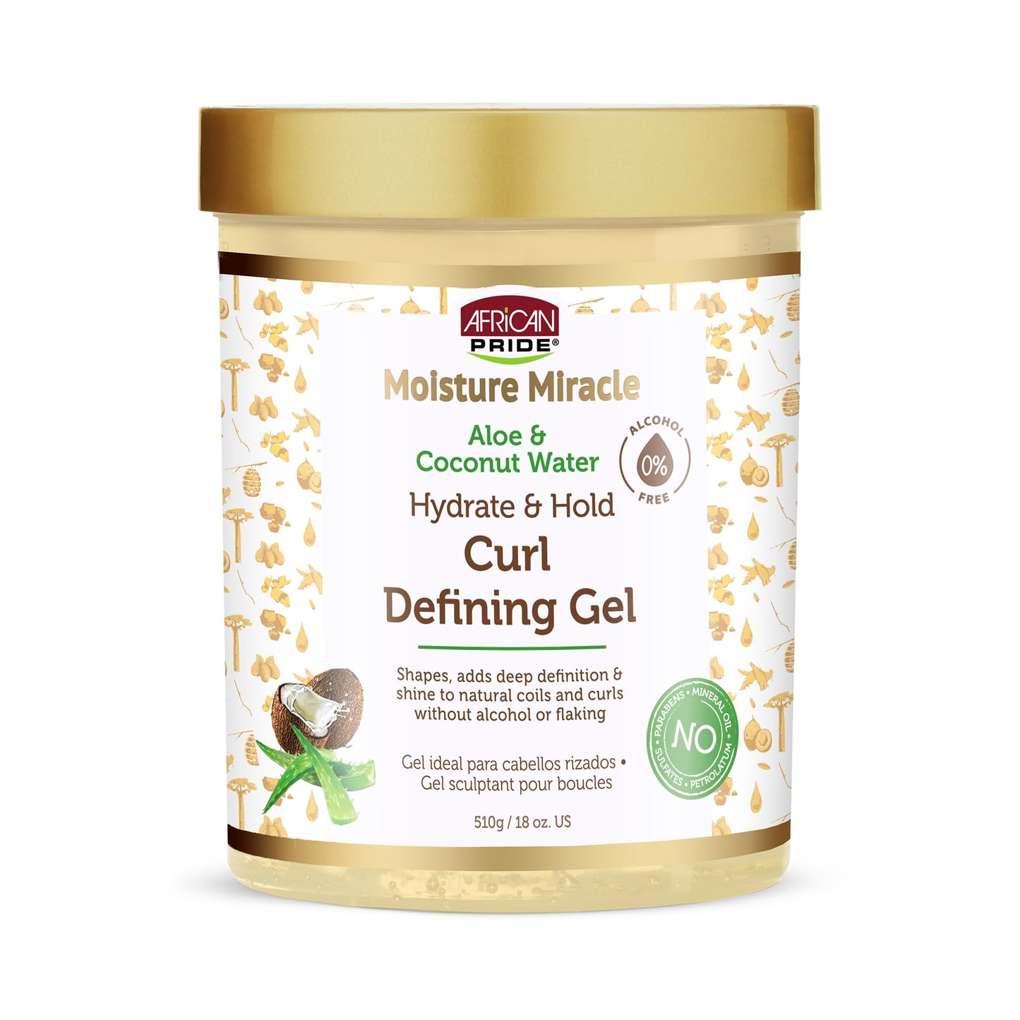 African Pride Moisture Miracle Hydrate & Hold Curl Defining Gel for Curly & Coily Hair, Controls Frizz, Hydrates, Defines Coils & Curls, No Flakes Beauty & Personal Care African Pride