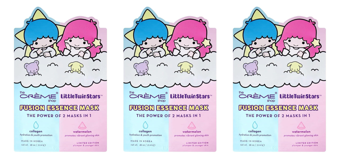 The Crème Shop® Little Twin Stars Fusion Mask With Collagen Encouraging Vibrant Glowing Skin and Vitamin A-Rich Watermelon for Youthful Appearance - 3 Beauty & Personal Care The Crème Shop