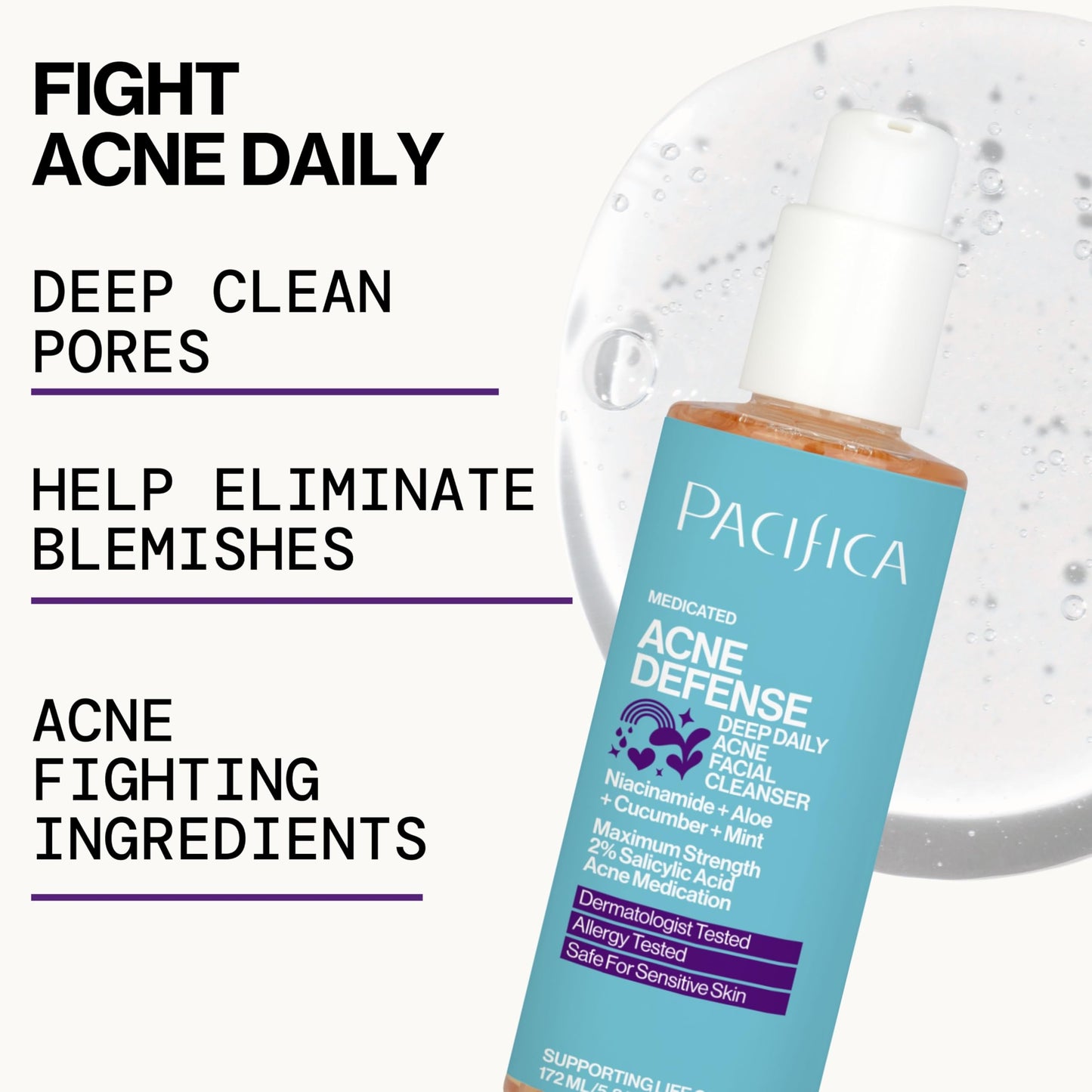 Pacifica, Face Wash Acne Defense, 5.8 Fl Oz Beauty & Personal Care Pacifica