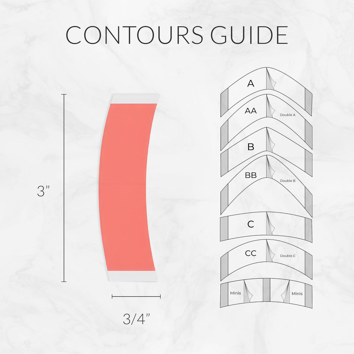 Walker Tape Sensi-Tak C Contour 1000 Pieces for Wig Installs, Lace Systems, Toupee Applications, Hair Tape Prep and Adhesive Strips Use Offering