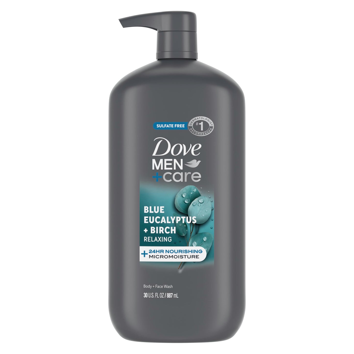 DOVE MEN + CARE Relaxing Blue Eucalyptus + Birch Body and Face Wash with 24-Hour Nourishing Micromoisture Technology Body Wash for Men 30 oz Beauty & Personal Care DOVE MEN + CARE