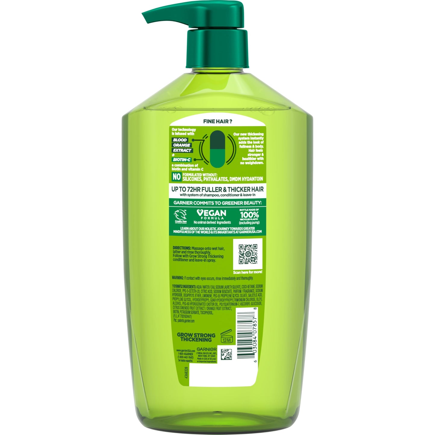 Garnier Fructis Grow Strong Thickening Shampoo for Fine Hair, Biotin-C, 33.8 Fl Oz, 1 Count (Packaging May Vary) Beauty & Personal Care Garnier