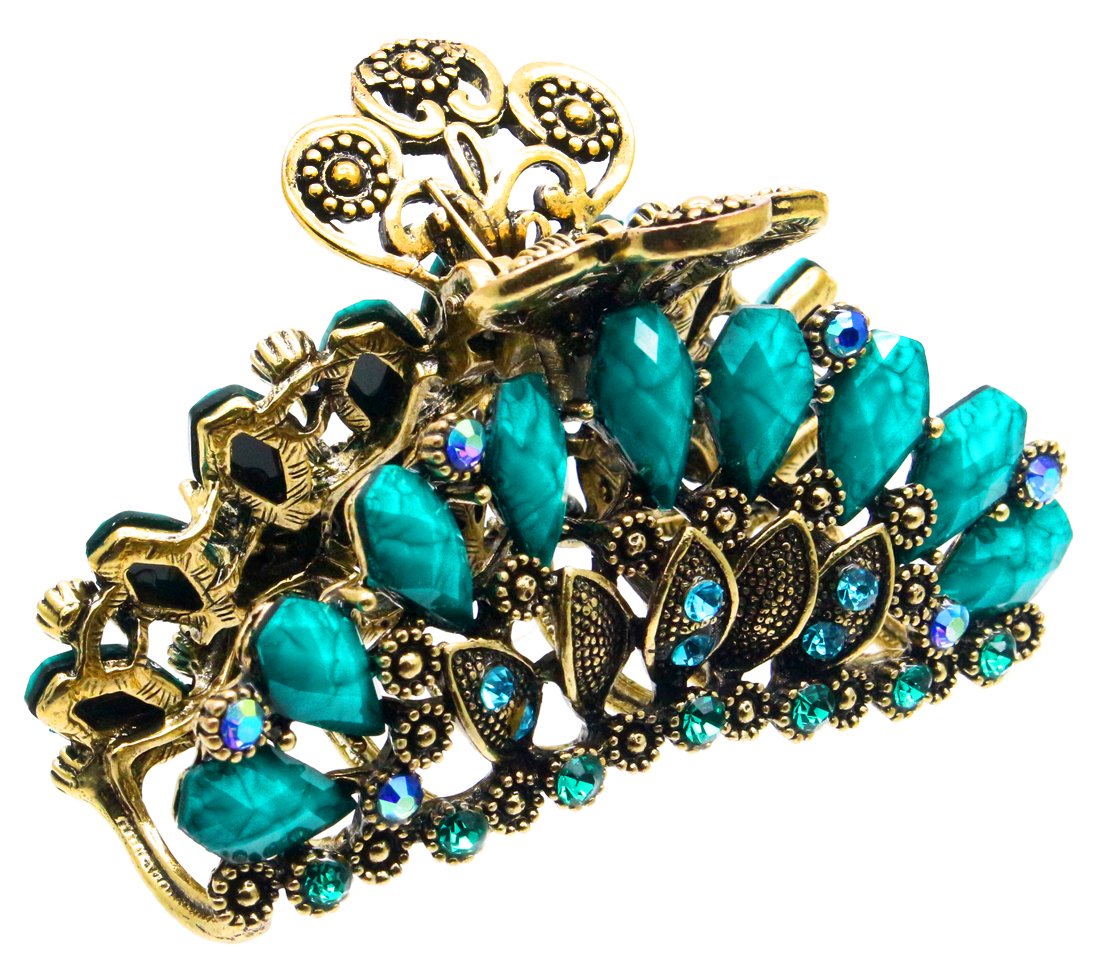 Fashion & Lifestyle Large Metal Alloy Hair Claw Jaw Clip for Women and Girls - Pretty Strong Clamp Non-Slip Barrette Hair Updo Grip Bath Accessories Beauty & Personal Care Fashion & Lifestyle