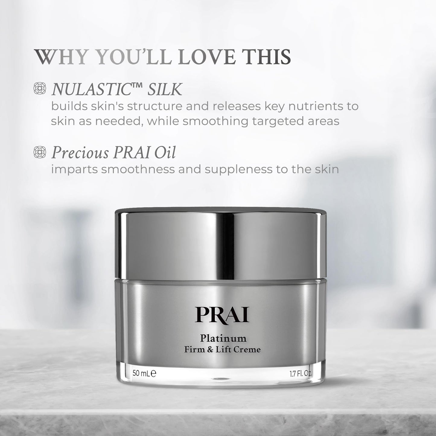 PRAI Beauty Platinum Firm and Lift Creme, Firming and Hydrating Face Moisturizer for Dry Skin and All Skin Types, Face Moisturizer for Skin Firming Beauty & Personal Care PRAI