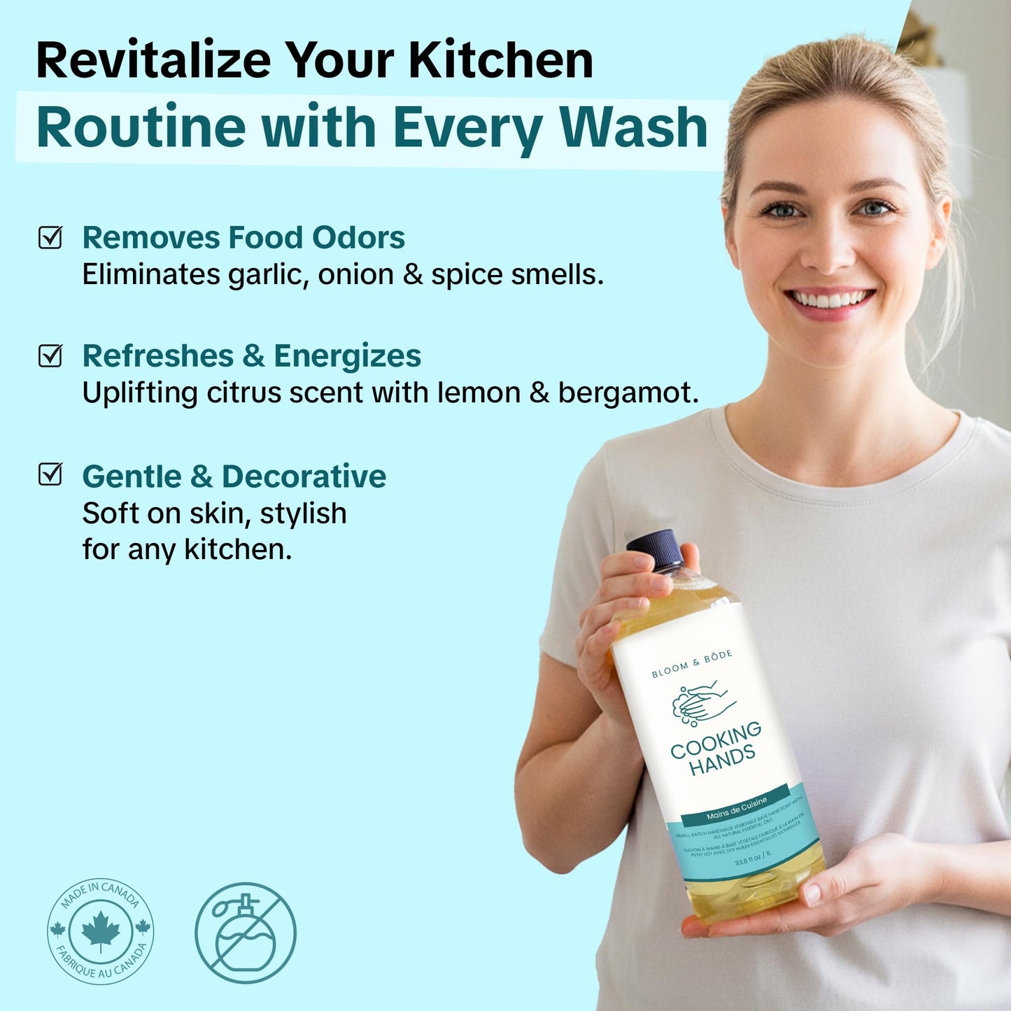Bloom & B?de Luxury Liquid Hand Soap Refill - Natural Scented Hand Wash - Gentle Hand Soap with Essential Oils & Aloe Vera - Moisturizing Handwash Beauty & Personal Care Bloom & B?de