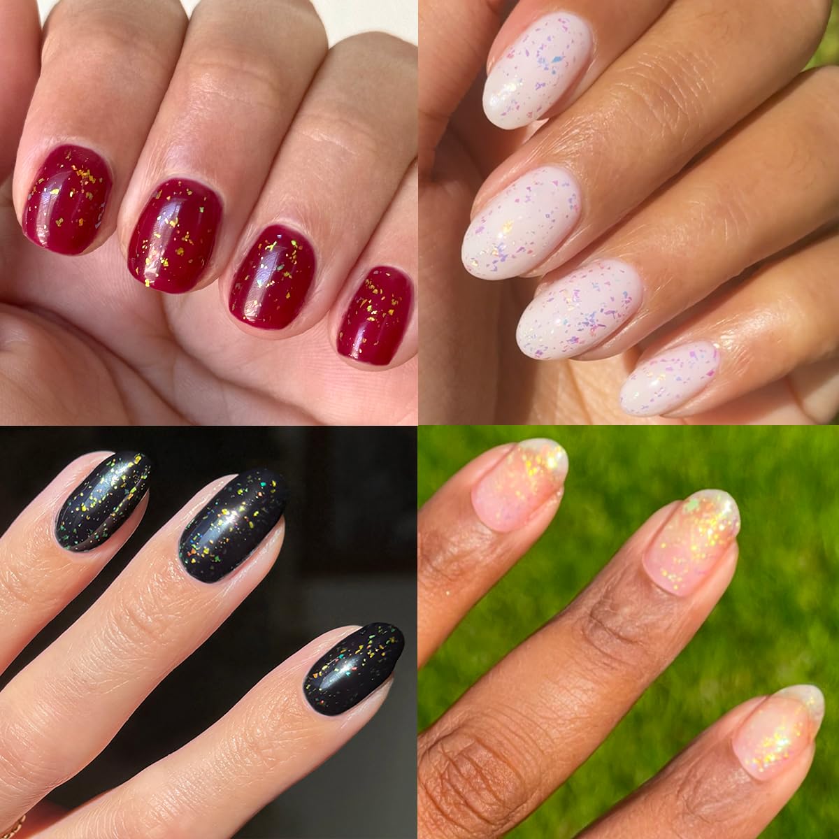Olive & June Long Lasting Nail Polish Top Coat, Stardust Effect