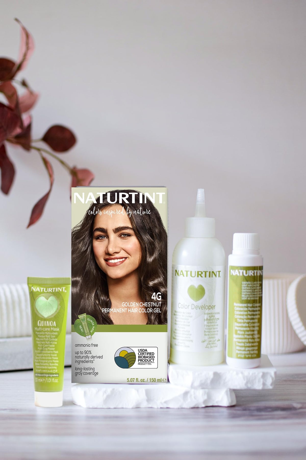 Naturtint 4G Golden Chestnut Permanent Hair Color (Pack of 1), Ammonia Free, Vegan, Cruelty Free, up to 100% Gray Coverage, Long Lasting Results