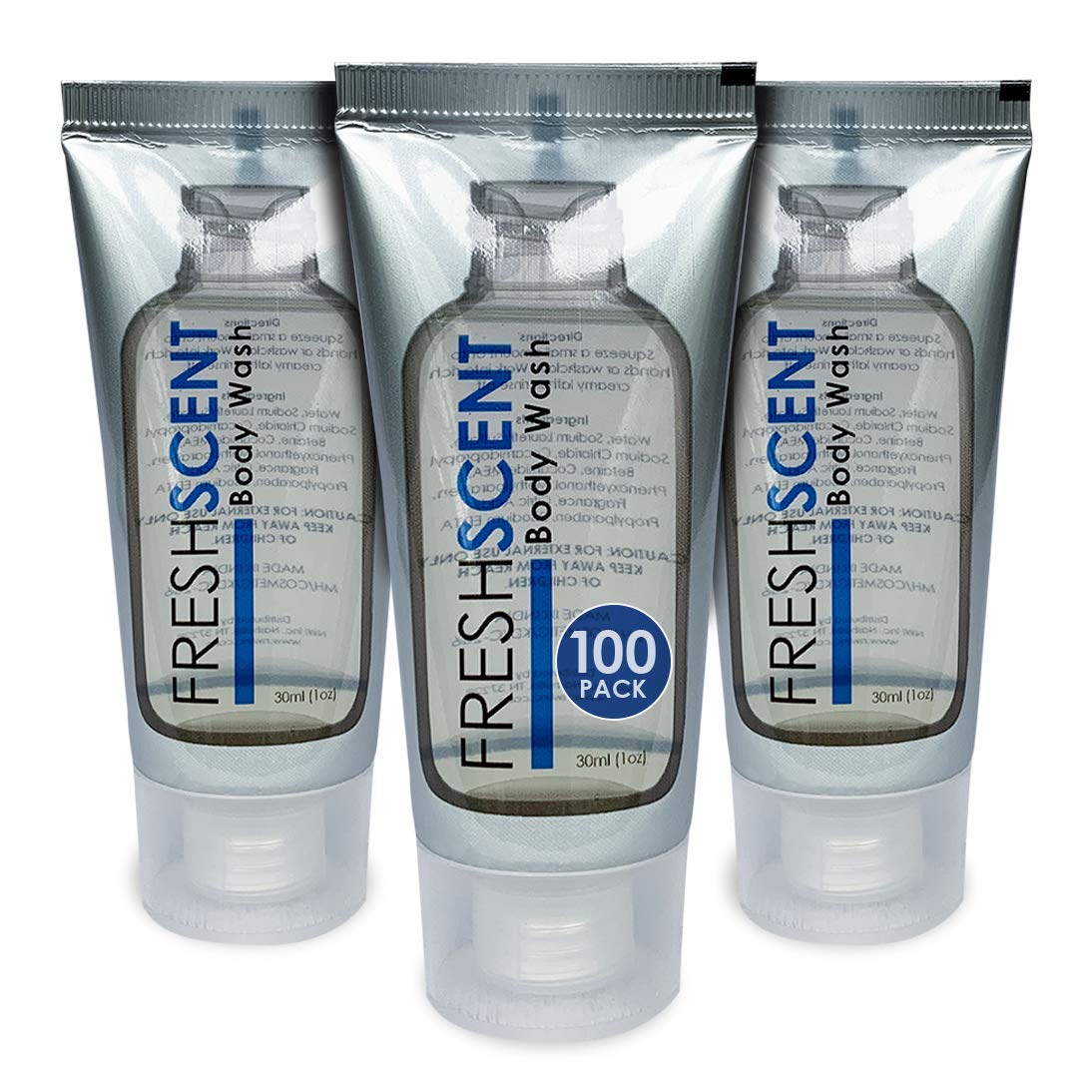 Freshscent Body Wash 1oz (100 Pack) Hotel Travel Size, Bulk Amenities and Toiletries for Hospitality Beauty & Personal Care Freshscent