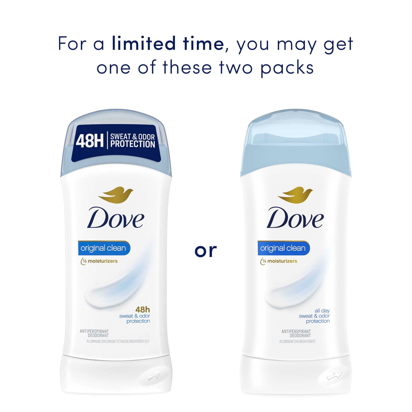 Dove Antiperspirant Stick, All Day Sweat Control, Kind to Skin, Alochol Free, Scent: Original Clean, Size: 2.6 oz (2 Pack) Beauty and Personal Care Dove