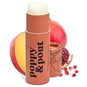 Poppy & Pout Pomegranate Peach Jumbo Lip Balm | All Natural Lip Balms & Moisturizers | Hydrates with Beeswax, Vitamin E, Organic Coconut Oil | Beauty & Personal Care Poppy & Pout