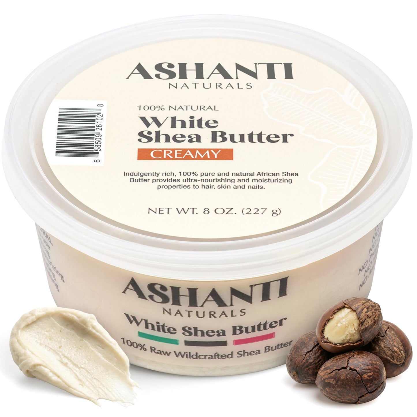 Ashanti Naturals White Raw Shea Butter | Unrefined African Shea Butter | Creamy Moisturizer for Easy Application - 8 oz Beauty & Personal Care Ashanti Naturals
