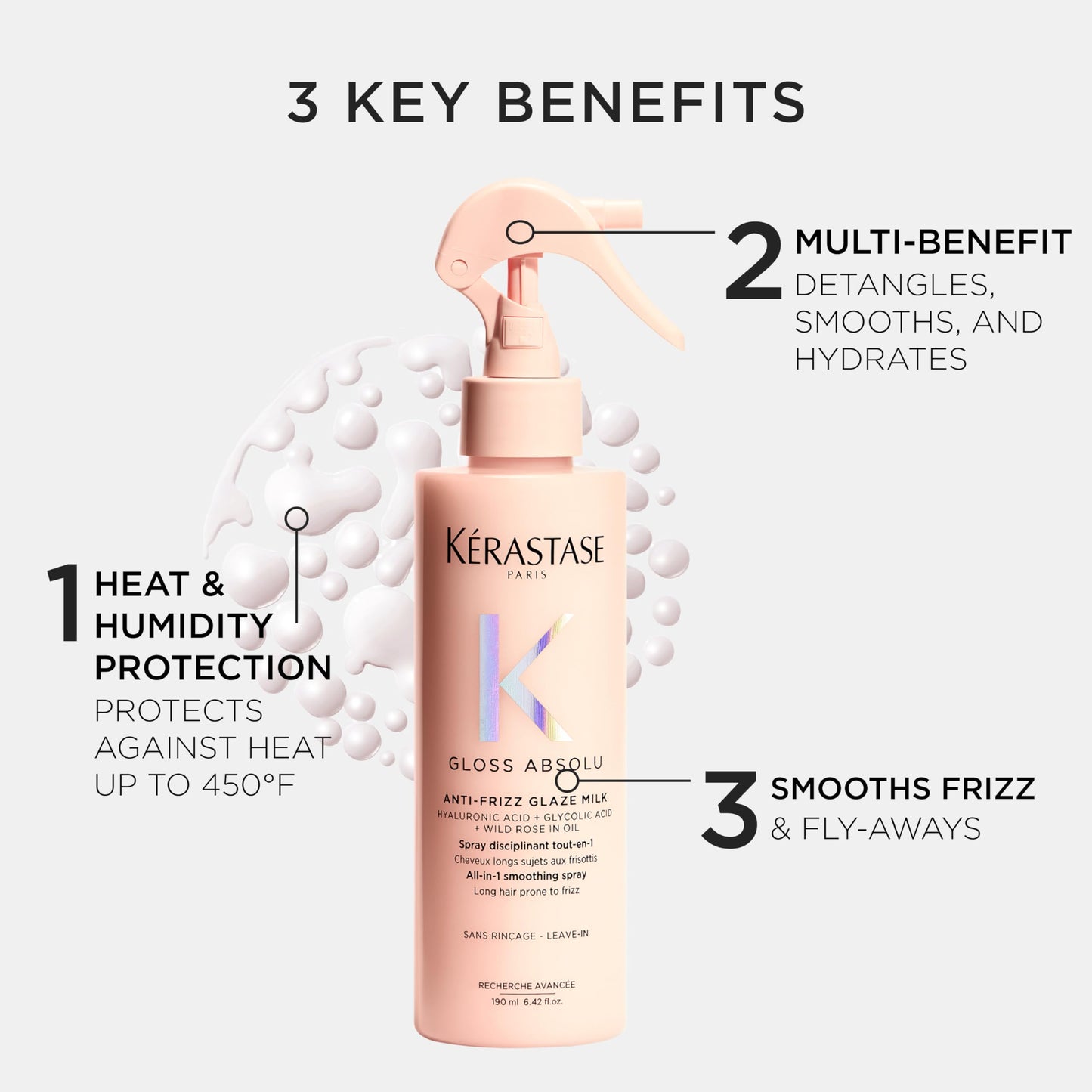 Kerastase Gloss Absolu Anti-Frizz Glaze Milk - Instantly Detangles, Hydrates & Smooths, Eases Blow-Dry, Absorbs Frizz & Fly-Aways, Protects from Heat Beauty and Personal Care KÉRASTASE
