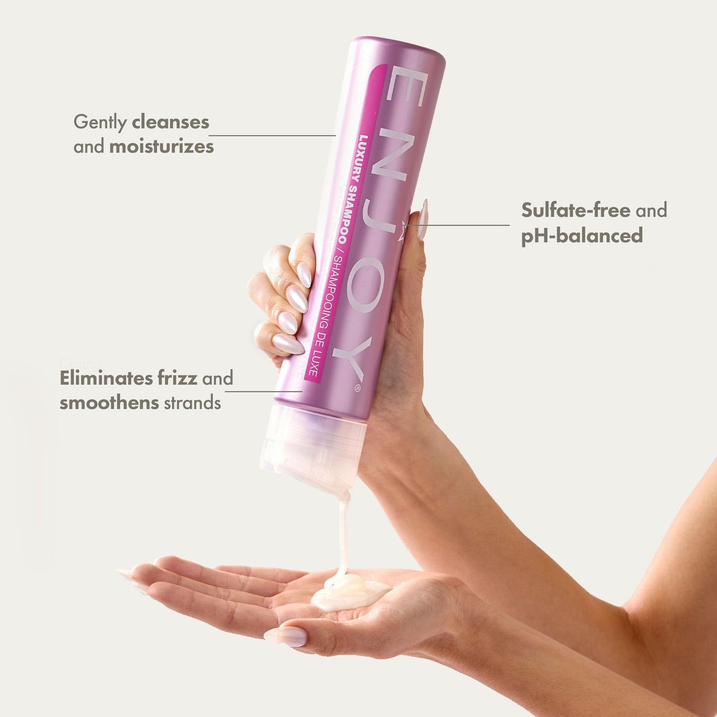 Enjoy Luxury Shampoo - Eliminates Frizz Cleansing Moisturizing Smoothing - Sulfate Free For Thick Coarse or Curly Hair (33.8 Fl Oz) Beauty & Personal Care Enjoy