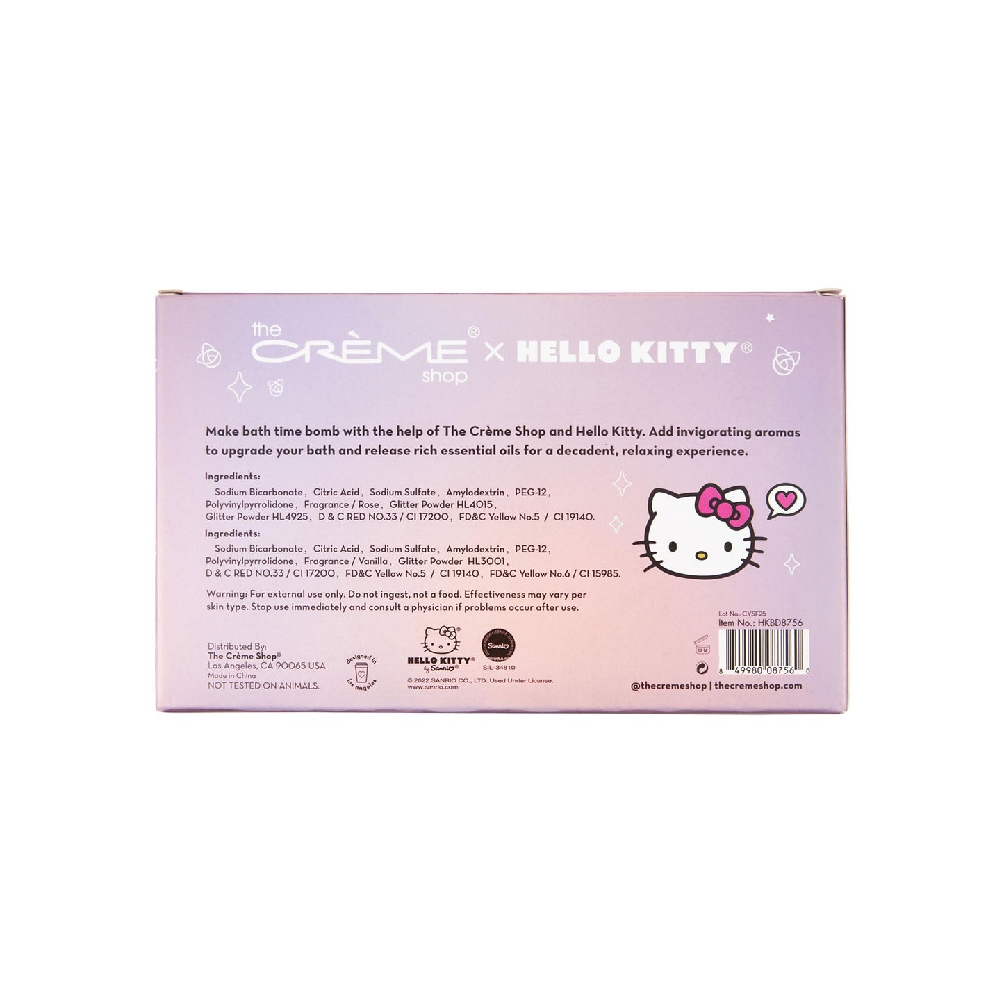 The Crème Shop x Hello Kitty Hello Fizzy! Bath Bomb Duo | Holiday Gift Sets | Stocking Stuffers | Aromatherapy Bath Bombs (2 Pack) Beauty & Personal Care The Crème Shop