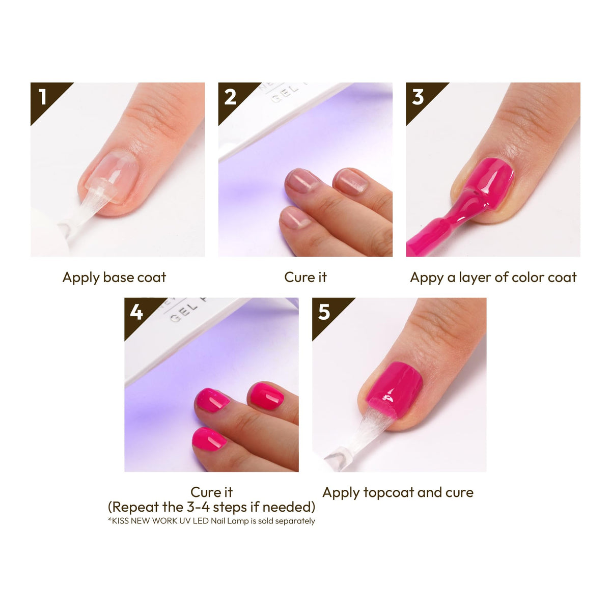 Kiss New York Gel Nail Polish Soak Off UV LED Gel Polish 10mL Nail Art Salon Manicure DIY HEMA FREE, TPO FREE (Champagne Problems)