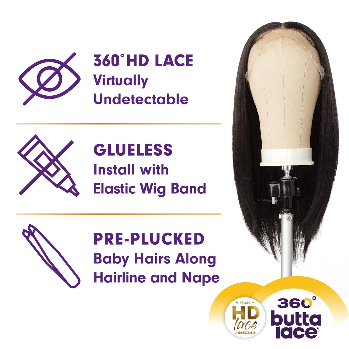 Sensationnel Butta 360 LaceWig-Unit 1, 1B OFFBLACK