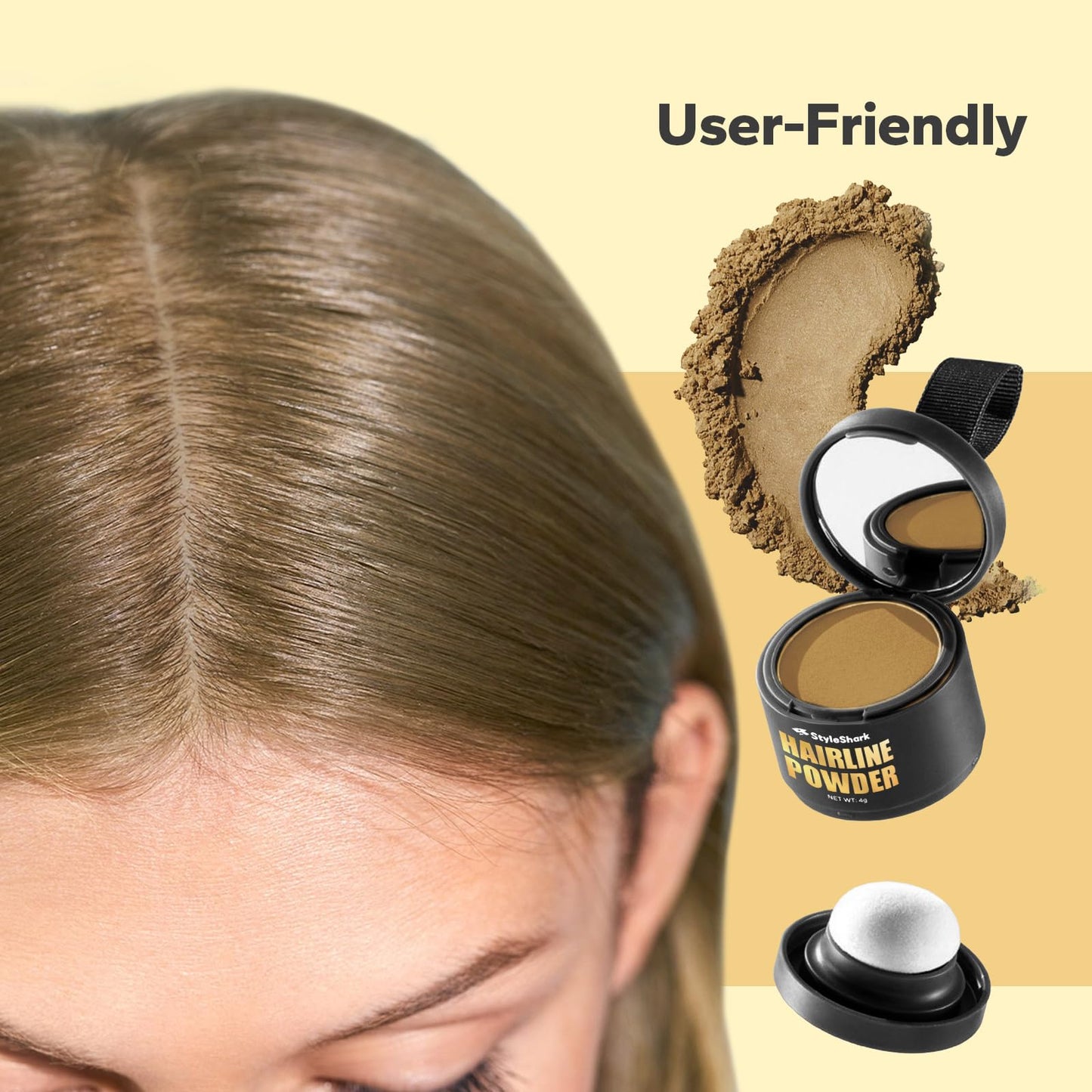 StyleShark Hairline Powder for Women & Men - Stain-Proof Touch Up for Thinning Hair, Quick Sweatproof Cover Up (Sandy Blonde) Beauty & Personal Care StyleShark