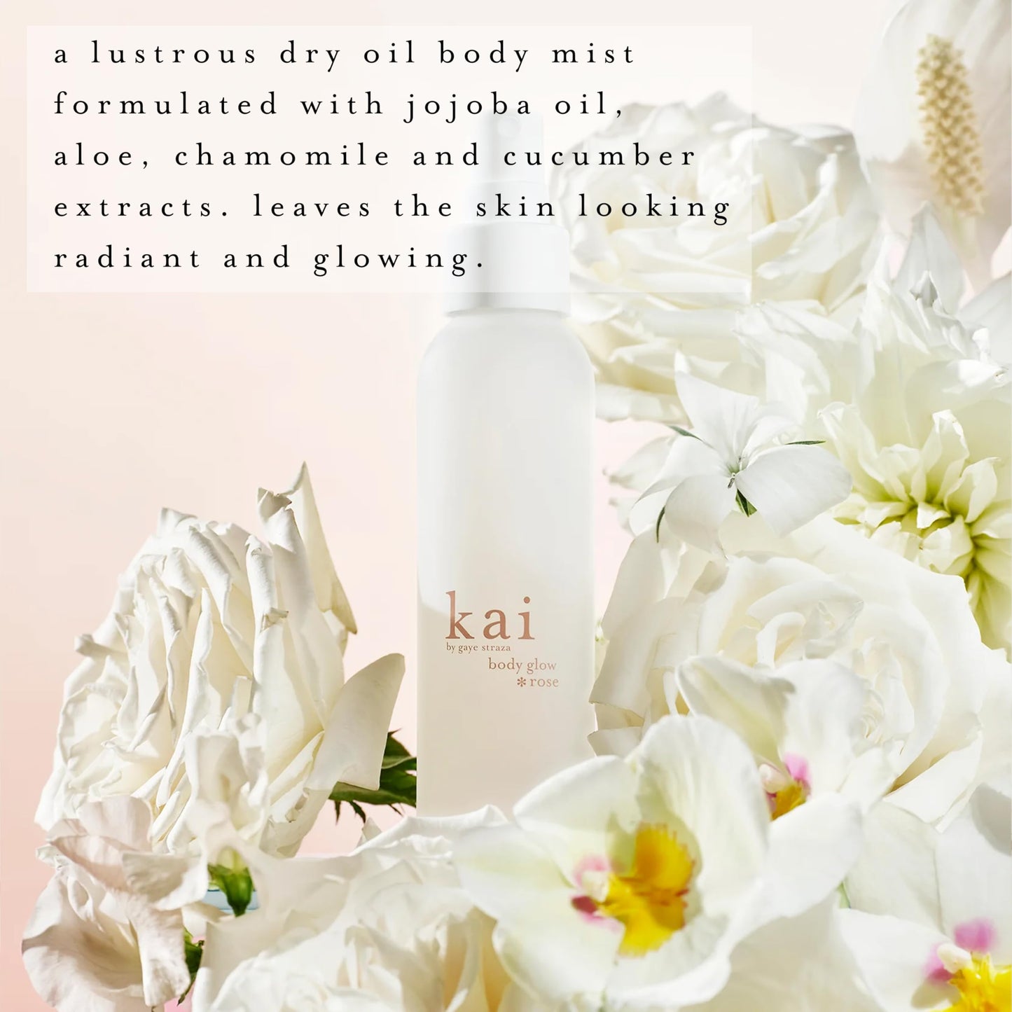 kai body glow rose, 4 Fl Oz, dry body oil with jojoba, chamomile, cucumber extracts, moisturizes and leaves a radiant glow with a fresh + clean Beauty & Personal Care kai