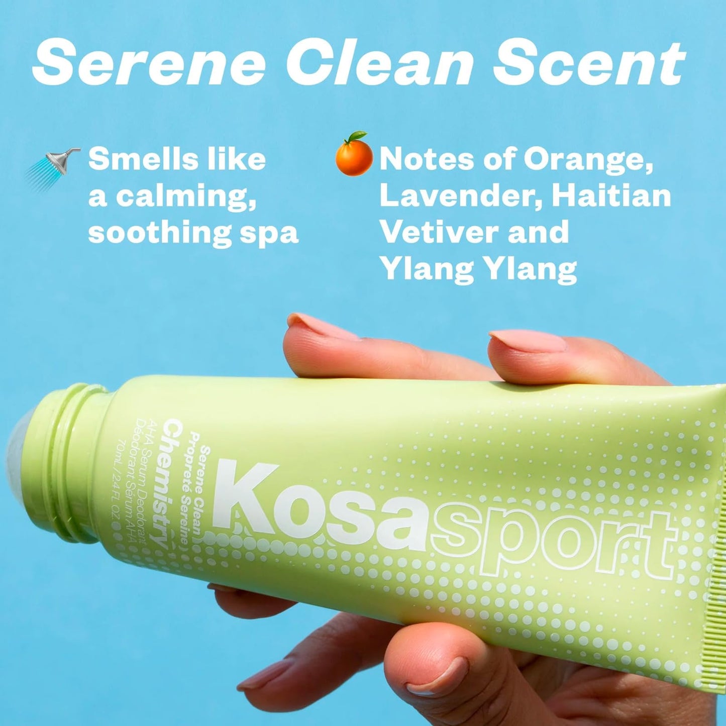 Kosas Chemistry Deodorant - Aluminium and Baking Soda Free + BO-Fighting AHA Serum that Exfoliates, Softens, and Nourishes the Skin, (Serene Clean) Beauty and Personal Care Kosas