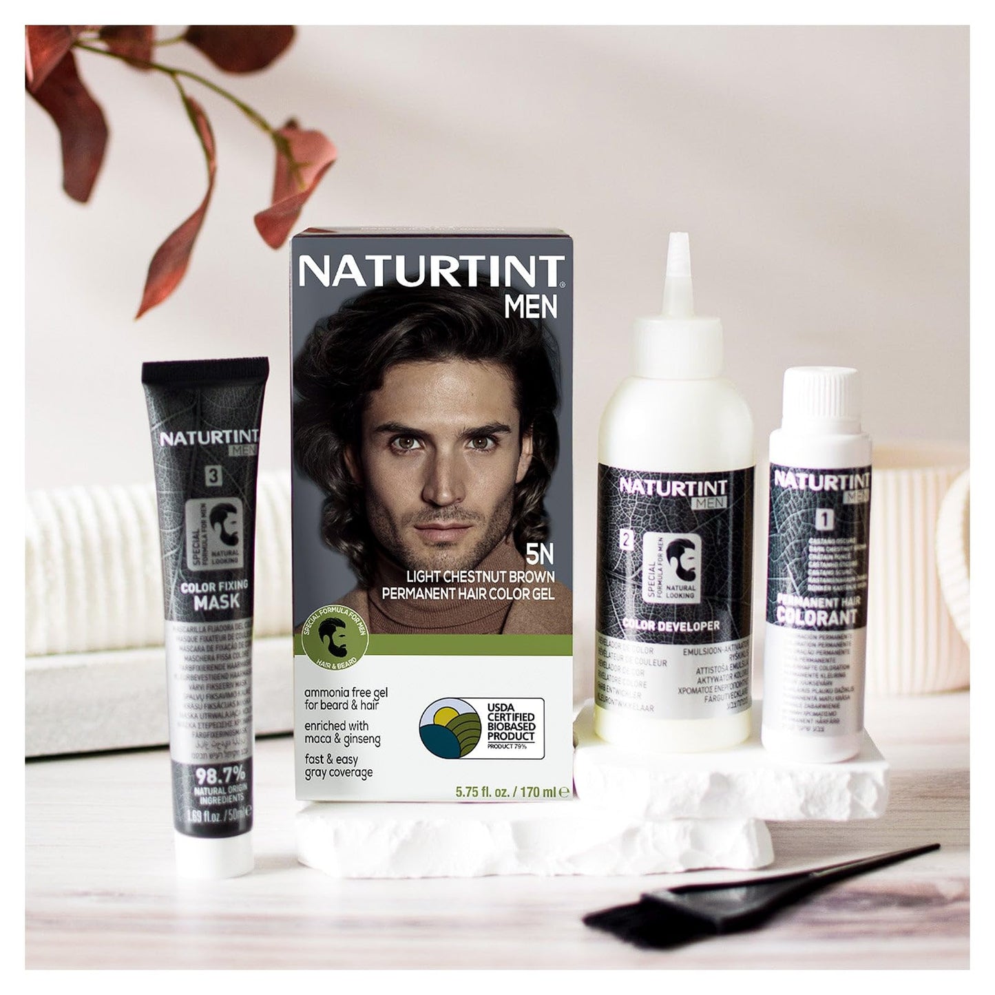 Naturtint Mens Permanent Hair Color for Hair Beard and Mustache (5N Light Chestnut Brown) Beauty & Personal Care Naturtint