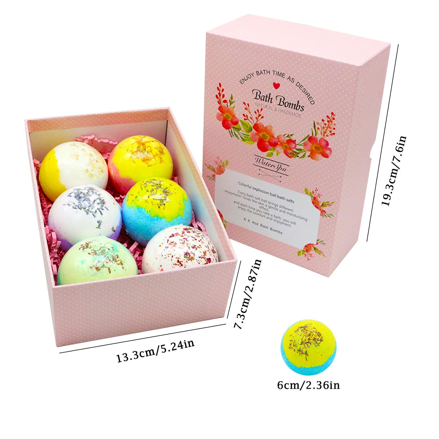 Bath Bombs, Bath Bomb Gift Set 6 x 4 OZ, Spa Bath for Christmas Valentines Birthday Gifts for Women, Kids, Wife, Moms (Tpye 03) Beauty and Personal Care JIAN YA NA