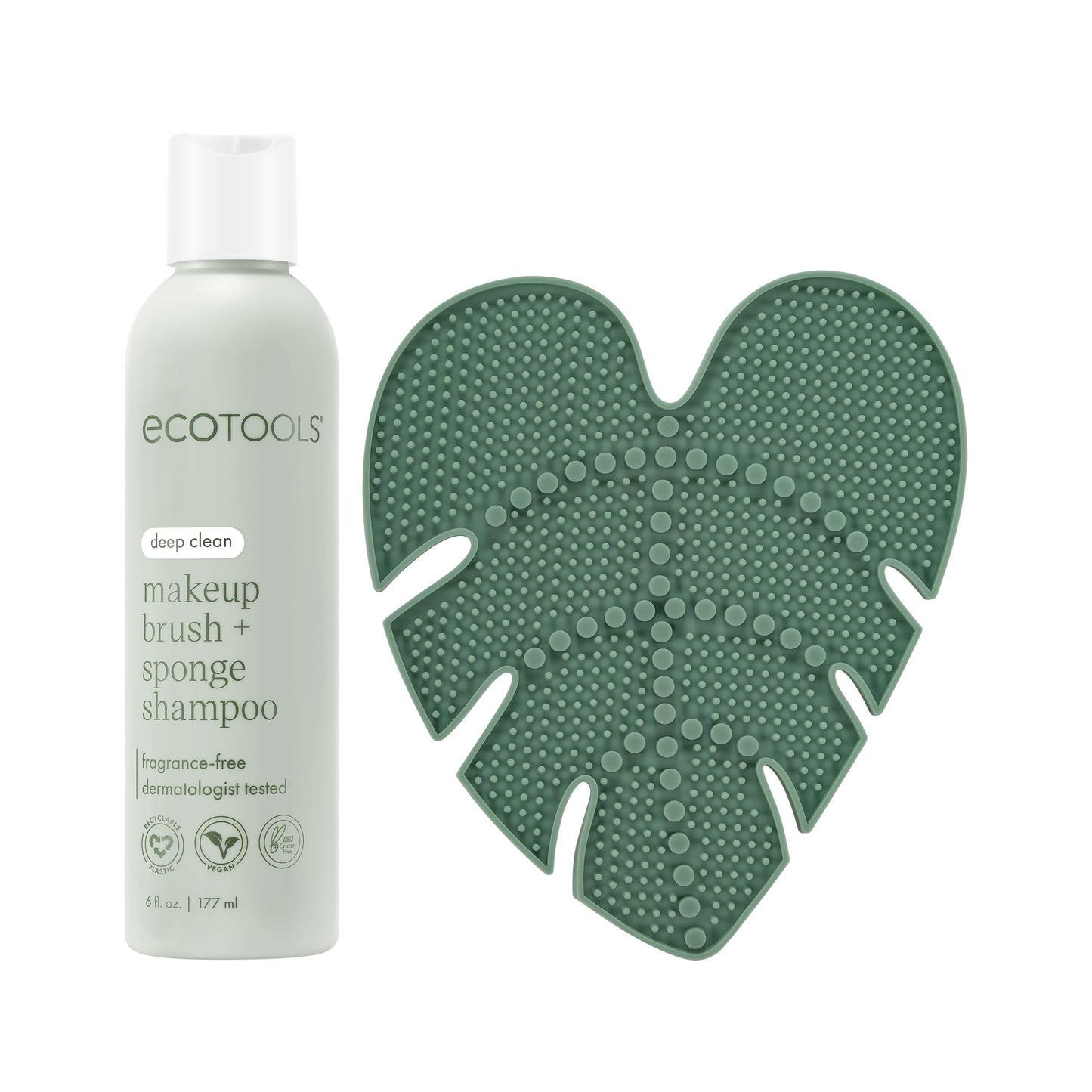 EcoTools Makeup Brush Cleansing Pad + Deep Clean Shampoo Bundle, Brush Cleaner Mat & Makeup Brush Cleanser For Deep Cleaning Tools, Clean Formula Beauty and Personal Care EcoTools