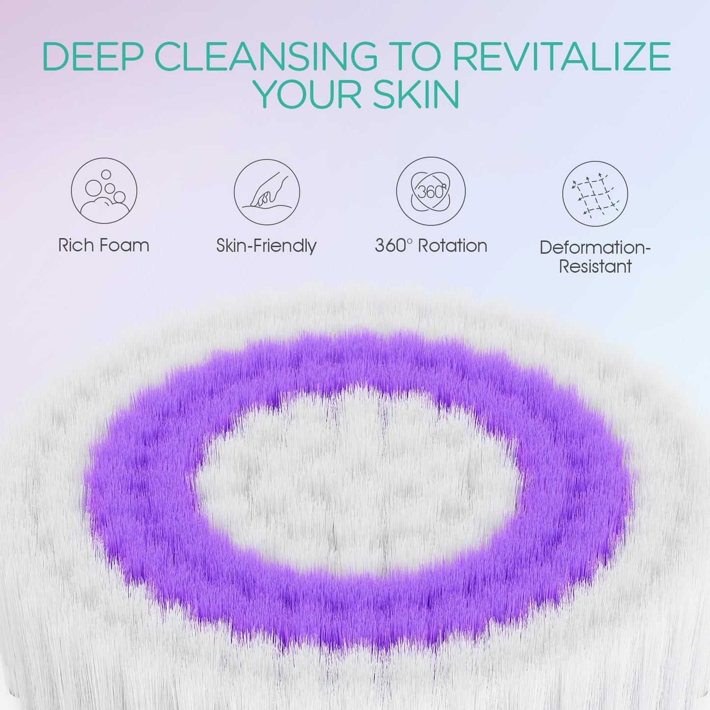 VOYOR Electric Body Brush Back Scrubber for Shower Rechargeable Exfoliating Bath Brush Powered Shower Brush with Non-Slip Long Handle Deep Cleansing Beauty and Personal Care VOYOR