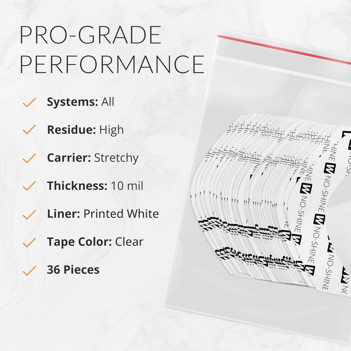 Walker Tape No-Shine A Contour 36 Pieces for Wig Installs, Lace Systems, Toupee Applications, Hair Tape Prep and Adhesive Strips Use Offering