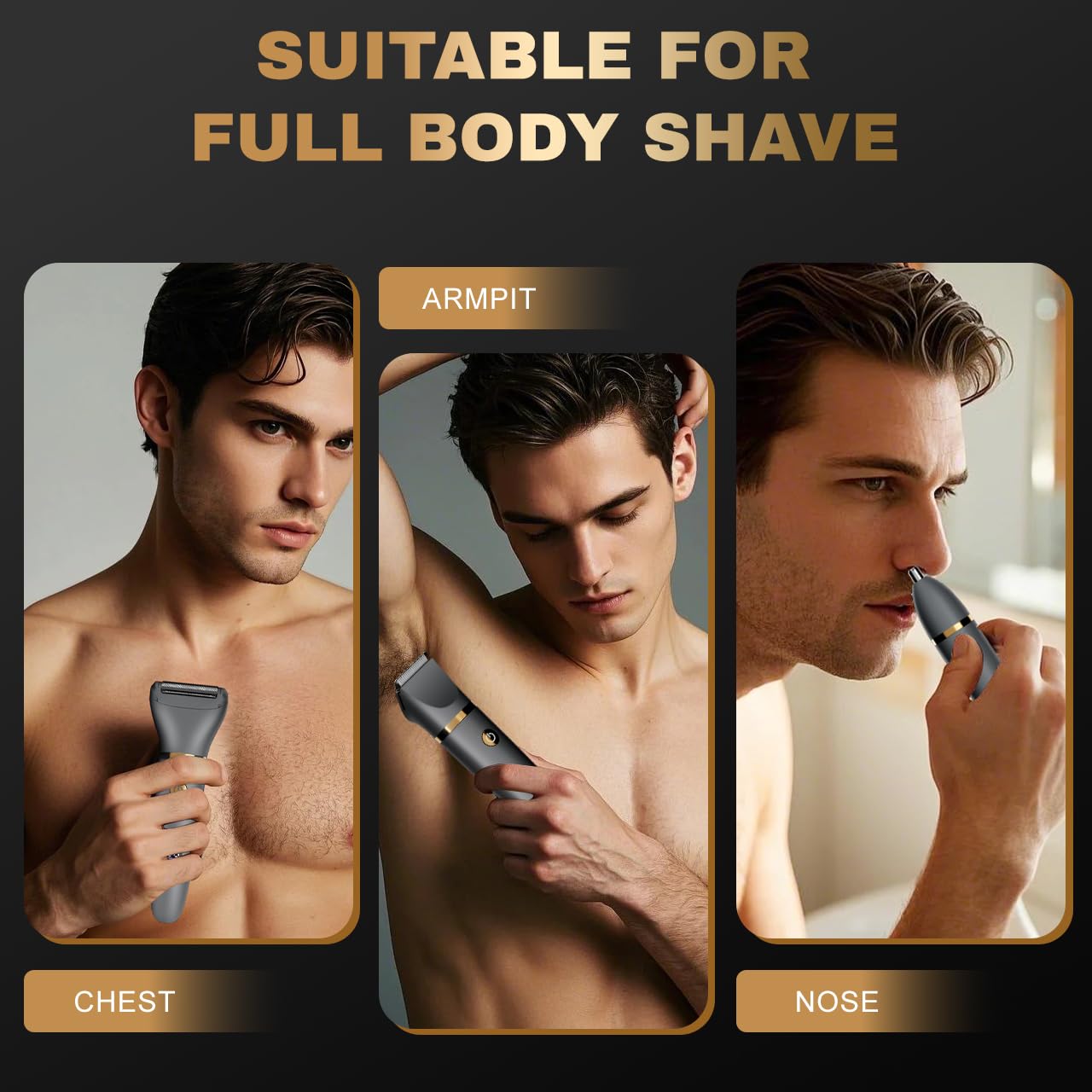 Zivelier Ball Shaver for Men, 3-in-1 Multifunction Body Hair Trimmer & Pubic Shaver with Titanium Blades (No Nicks!), IPX7 Waterproof Electric Razor Beauty and Personal Care Zivelier