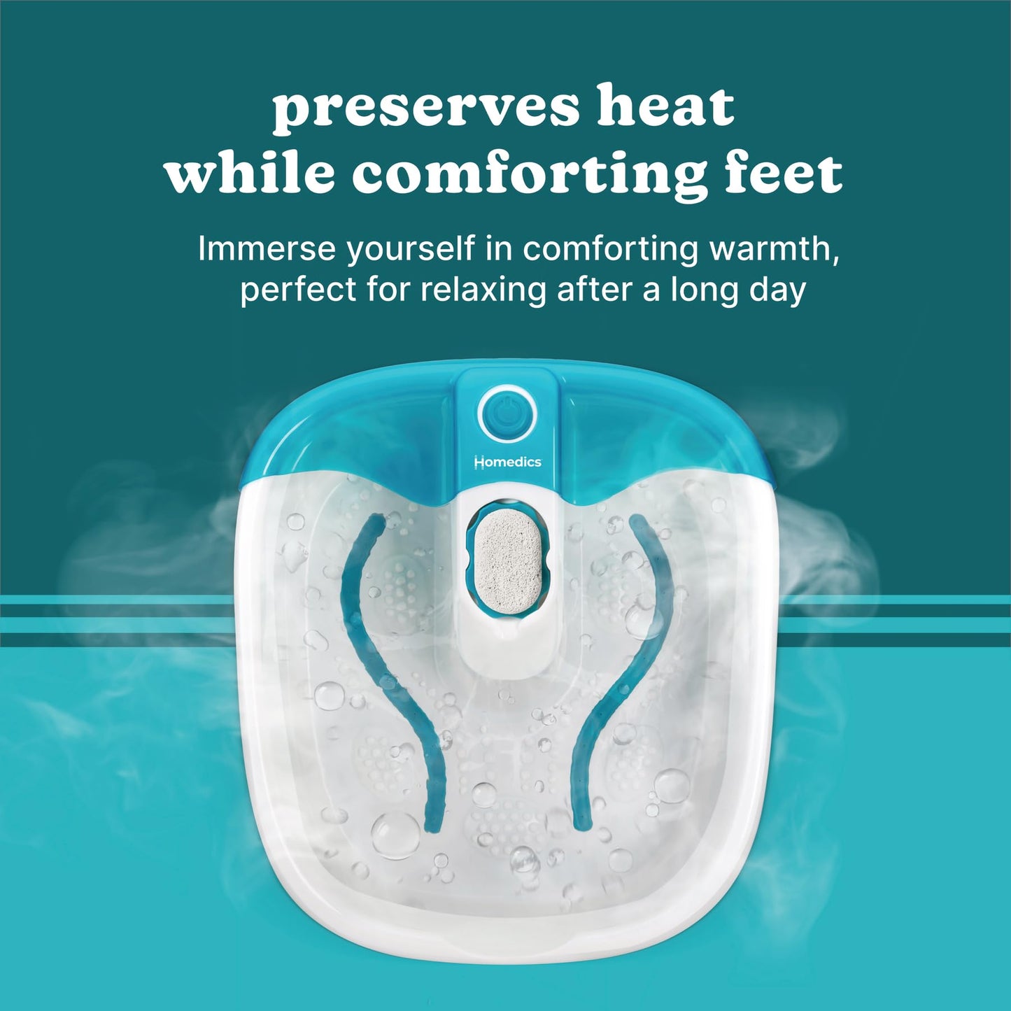 Homedics Bubble Mate Foot Spa, Toe Touch Controlled Foot Bath with Invigorating Bubbles and Splash Proof, Raised Massage Nodes and Removable Pumice Beauty and Personal Care Homedics