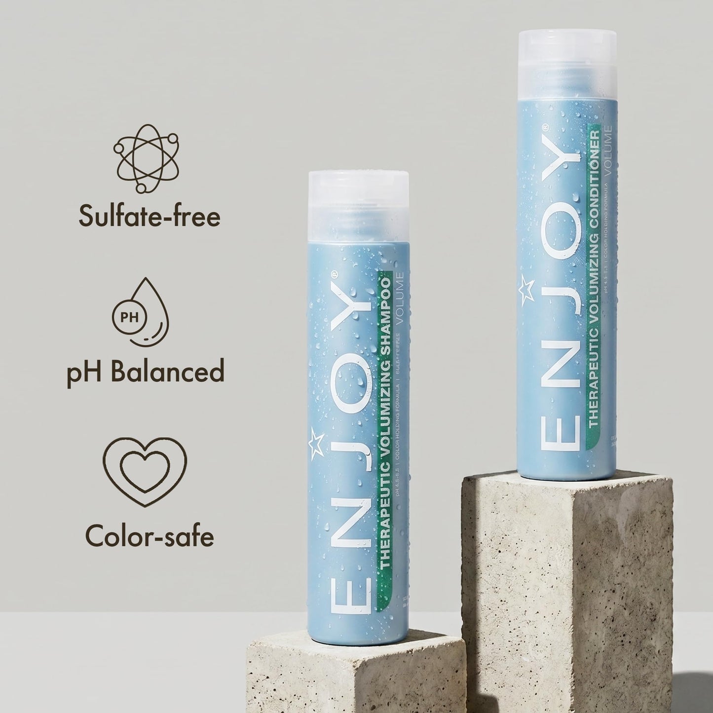 Enjoy Therapeutic Volumizing Shampoo & Conditioner Set for Fine & Thinning Hair, Aroma-Therapeutic Scalp Stimulating, Lightweight, Color-Safe Volume Beauty & Personal Care Enjoy