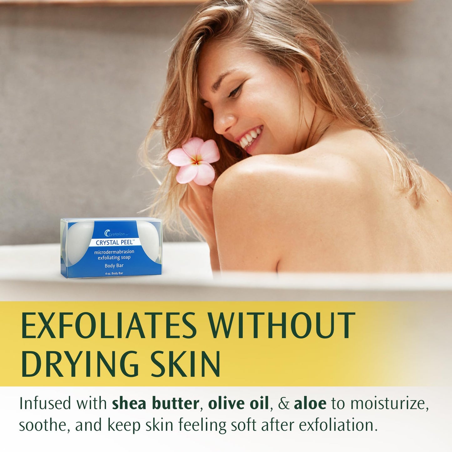 Exfoliating Bar Soap for Men & Women, Crystal Peel Luxury Microdermabrasion Hydrating & Exfoliating Body Soap Bar, Solid Magnesium Mineral Scrub Beauty & Personal Care Crystalon Crystal Peel