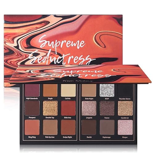 Prism Makeup Matte Eyeshadow Palette Pro 18 Colors Pigmented Shimmer Glitter Eye Shadow Palette, Long Lasting Waterproof Smokey Powder Cosmetics Beauty & Personal Care Prism Makeup