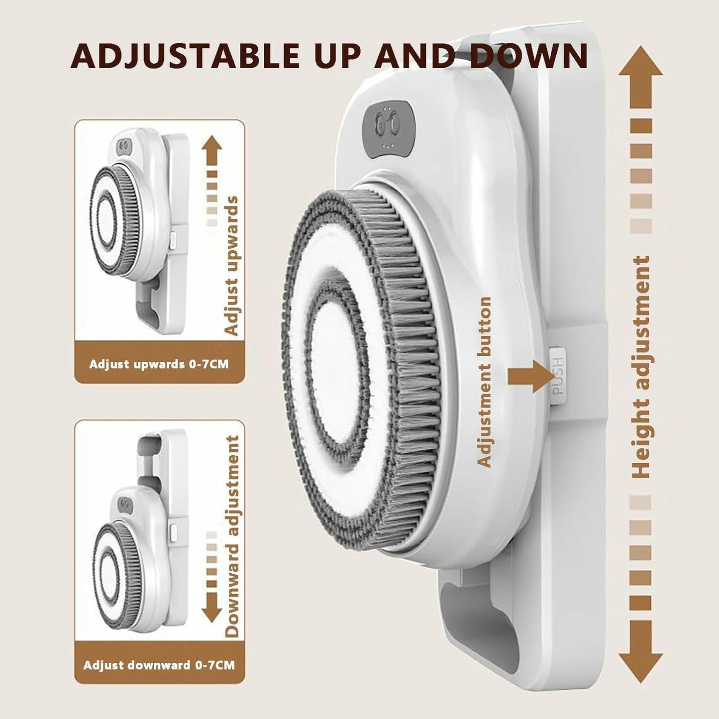 KFJZGZZ Wall Mounted Electric Back Scrubber for Shower, with 7in Head, Electric Exfoliating Brush for Deep Cleansing, Back Massage Beauty and Personal Care KFJZGZZ