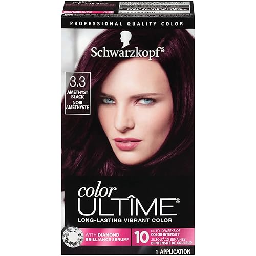 Schwarzkopf Color Ultime 3.3 Amethyst Black Hair Dye, Permanent Intense Black with Diamond Brilliance, Fade-Resistant, Covers Grays, All Hair Textures Beauty & Personal Care Schwarzkopf