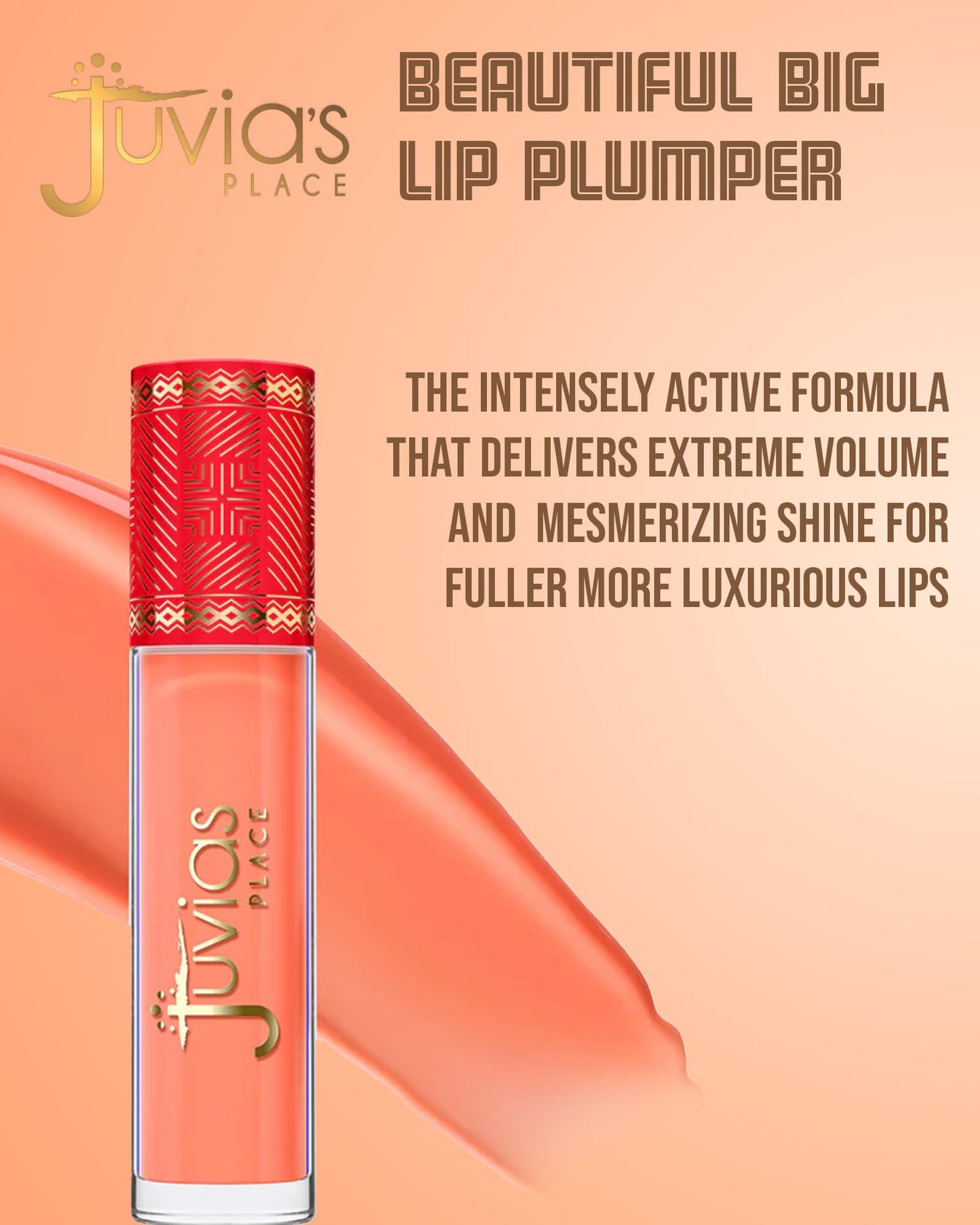 Juvia's Place Beautiful Big Lip Plumper - Coral Crush - Soft Coral Gloss for Full, Defined Lips, Summery Vibe - Plumping, Hydrating & High-Shine Beauty and Personal Care Juvia's Place