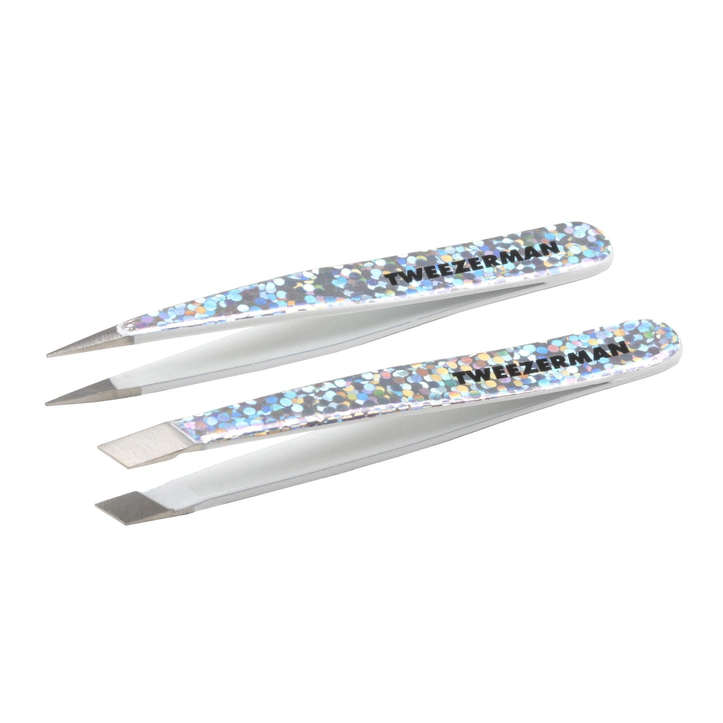 Tweezerman Hollygraphic Micro Mini Slant & Point Tweezer Set - Eyebrow Tweezers for Women and Men Beauty & Personal Care Tweezerman