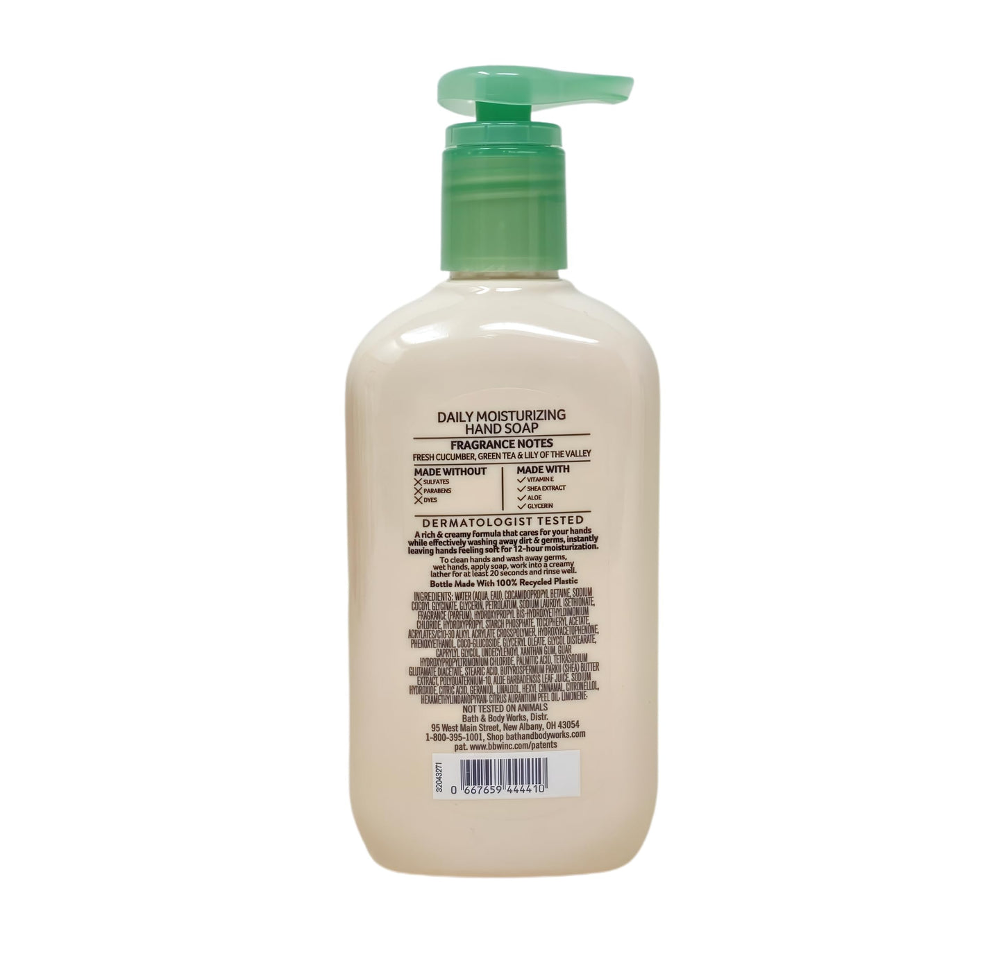 Bath & Body Works Cucumber & Lily 2 Daily Moisturizing Hand Soaps with a Peach Gardenia Sample Soap Beauty & Personal Care Bath & Body Works