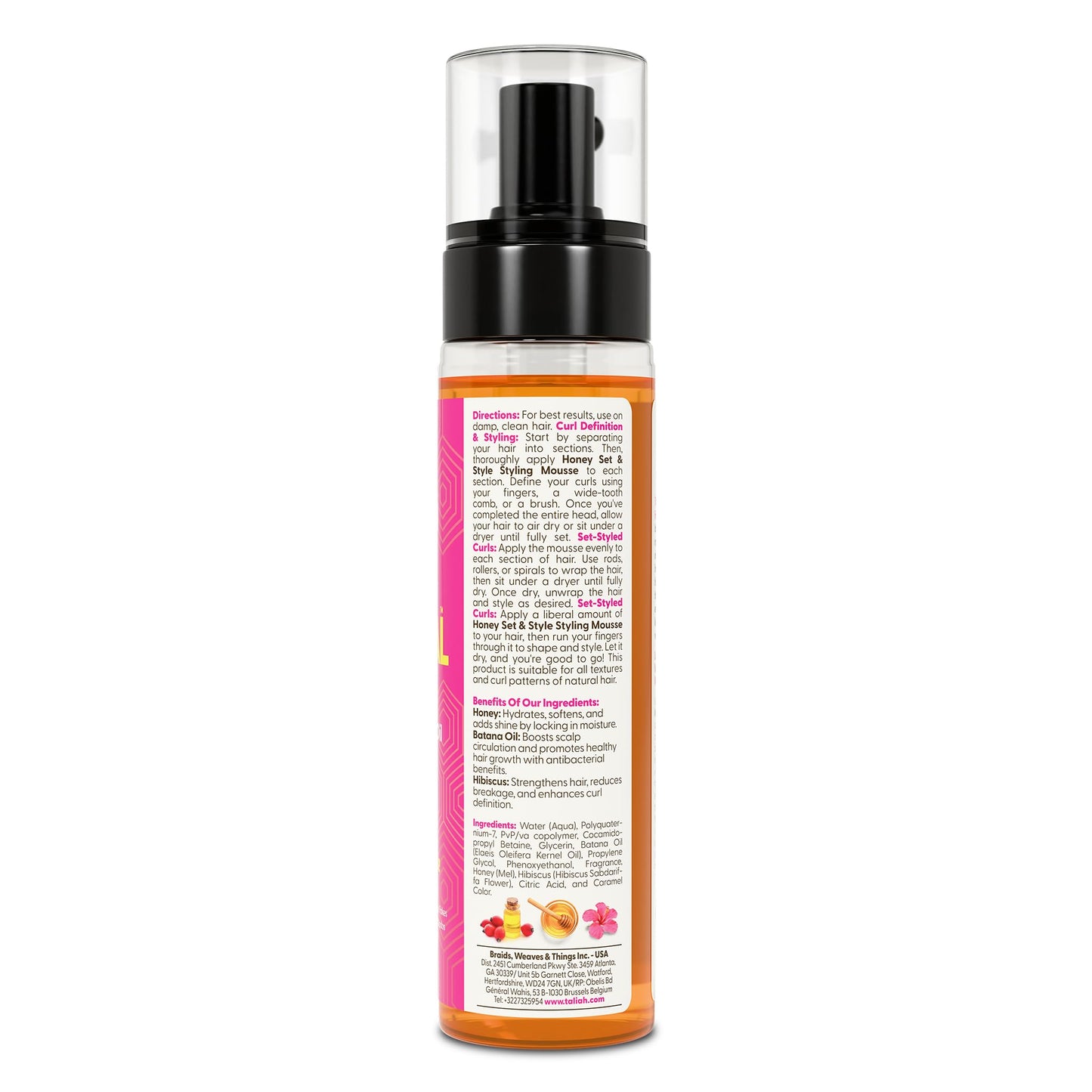 Taliah Waajid Love My Natural Hair Honey Set & Style Styling Mousse 8oz - Lightweight Foaming Mousse with Honey & Batana Oil - Curl Defining, Frizz Beauty & Personal Care Taliah Waajid black earth products