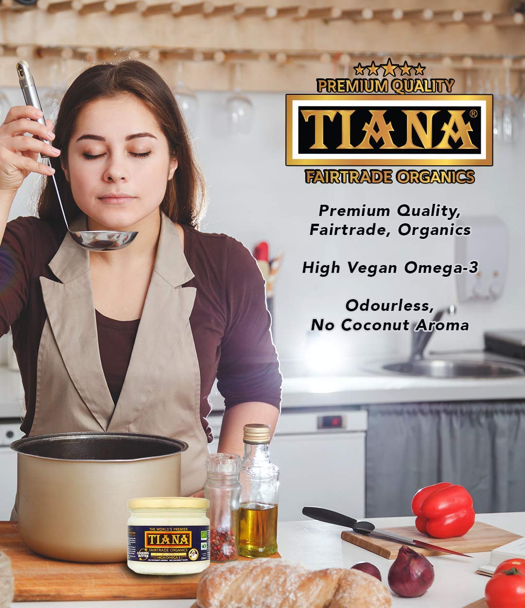 Tiana Organic High Omega 3 Coconut Butter 250 ml Beauty & Personal Care TIANA