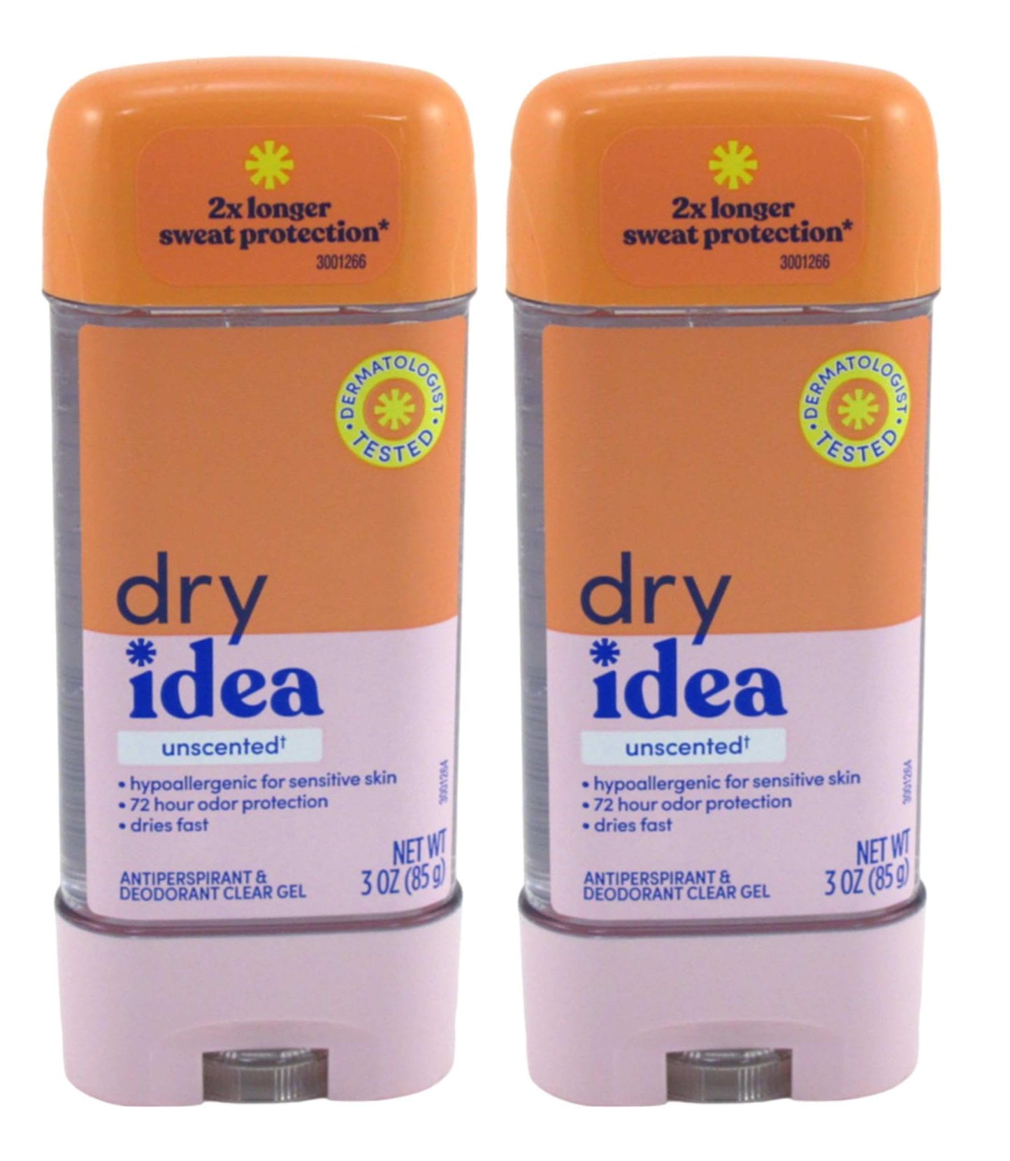 Dry Idea Deodorant 3 Ounce Gel Stick Unscented Antiperspirant (Pack of 2) Beauty and Personal Care Dry Idea