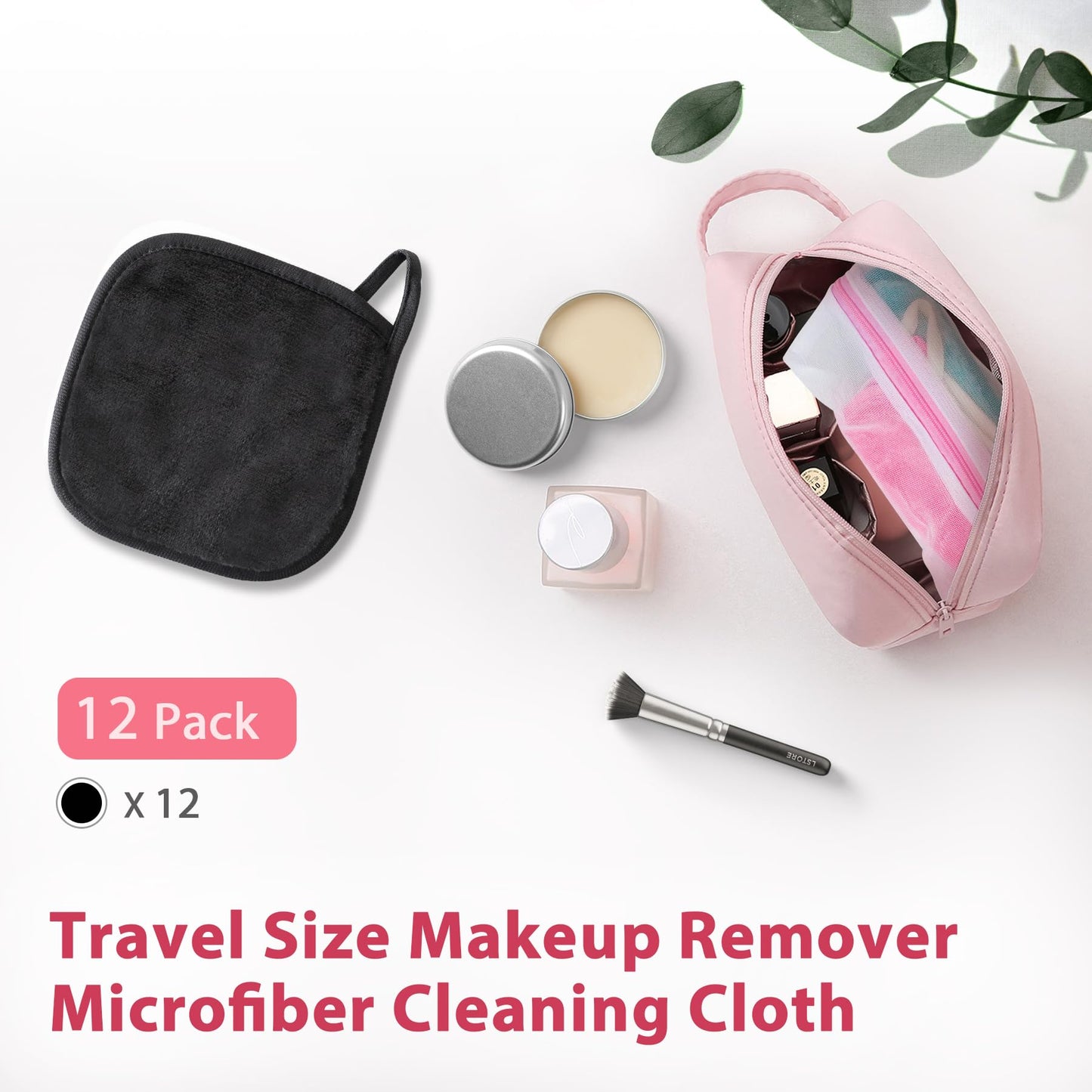 Makeup Remover Cloth, 6" x 6" Makeup Remover Towels Reusable Face Cloth for Washing Face, Makeup Remover Pads Microfiber Face Washcloth with Mesh Bag Beauty and Personal Care Natwag