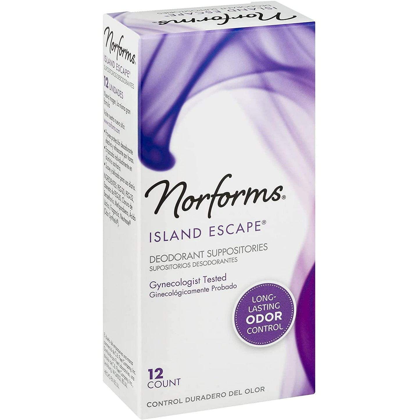 Norforms Feminine Deodorant Suppositories, Long Lasting Odor Control, Gynocologist Tested, Individullay Wrapped, Island Escape Scent, 12 Count in Each Beauty and Personal Care Norforms