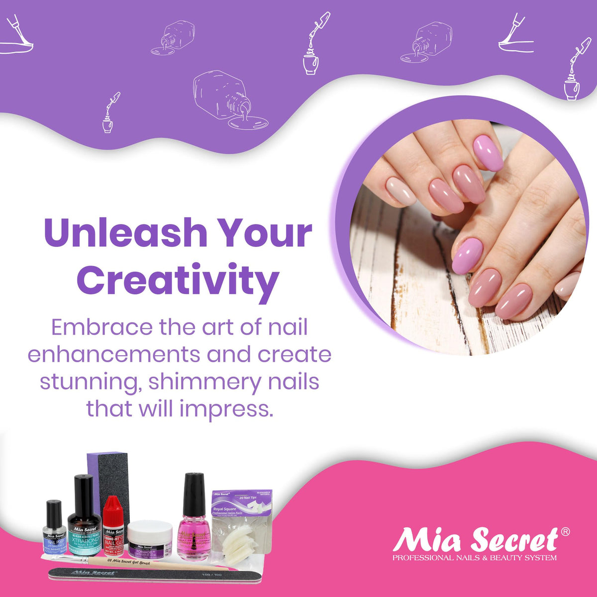 Mia Secret Formagel Builder Gel Kit CONTAINS: Nail Prep, Topcoats, Builder gel, Nail Files (Clear Kit)