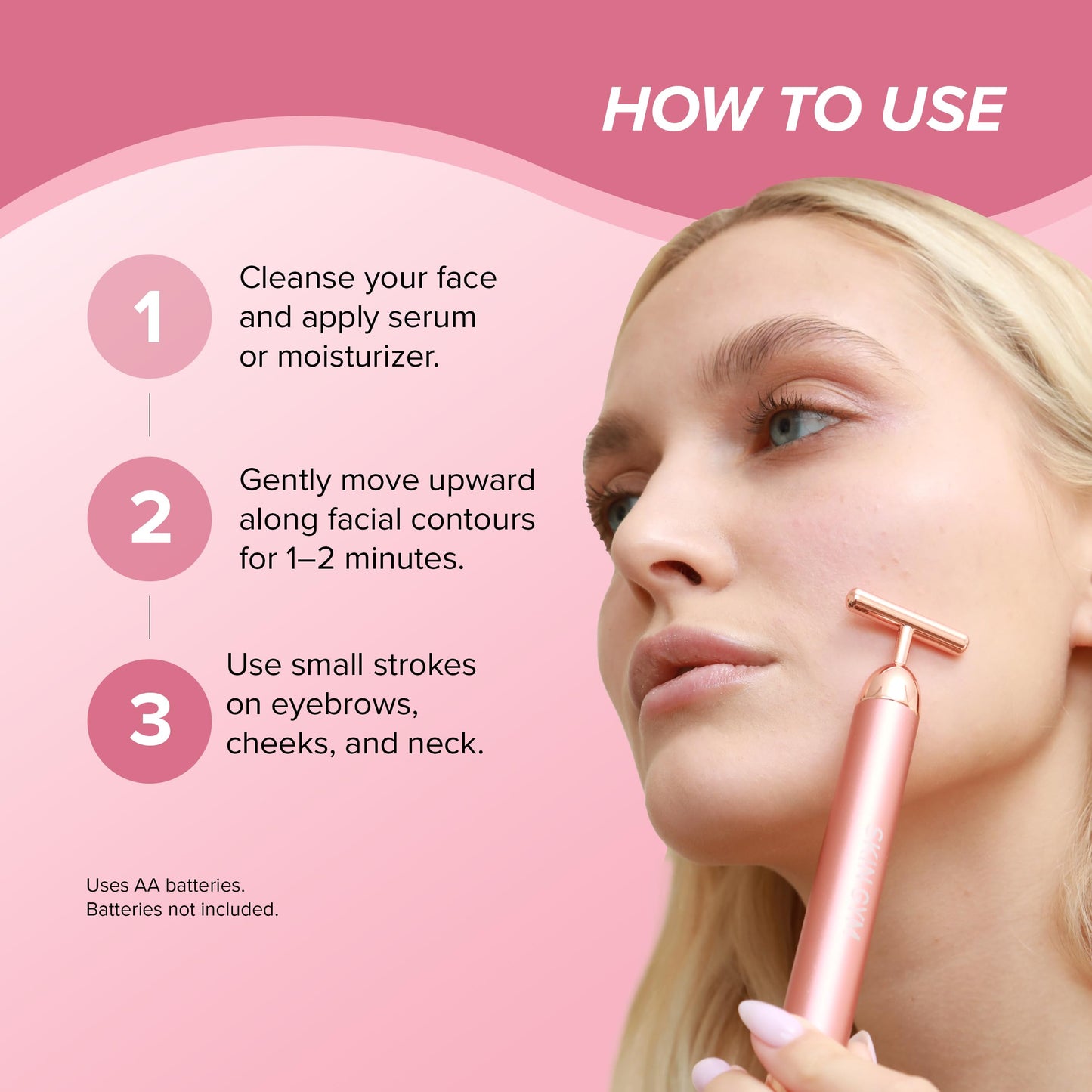 SKIN GYM Beauty Lifter Vibrating T-Bar Gold, Sonic Facial Massage Tool for Sculpting and Circulation Beauty & Personal Care SKIN GYM