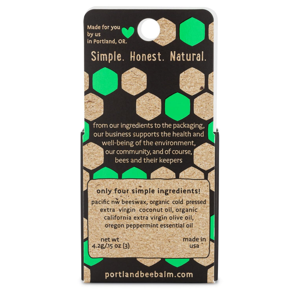 Portland Bee Balm All Natural Handmade Beeswax Based Lip Balm, Oregon Mint 3 Count Beauty & Personal Care Portland Bee Balm